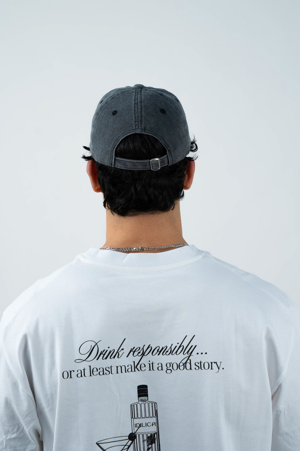 Casquette grise en coton brodé IDILICA