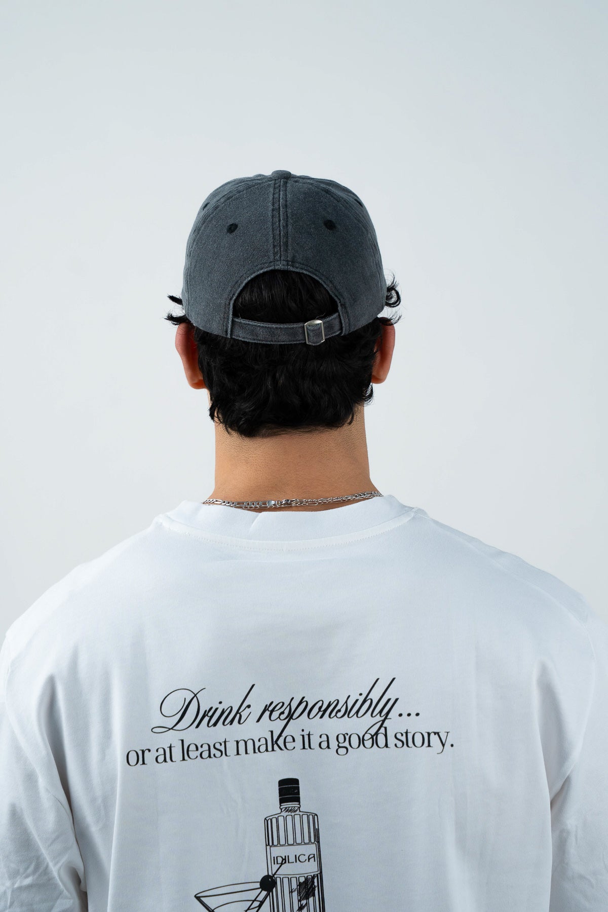 Casquette grise en coton brodé IDILICA